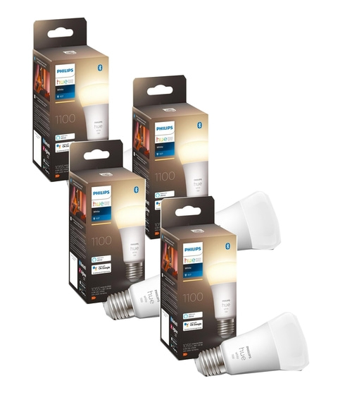 4x PHILIPS Hue White Leuchtmittel Smart Home E27/9,5W 1100lm Warmweiß NEU