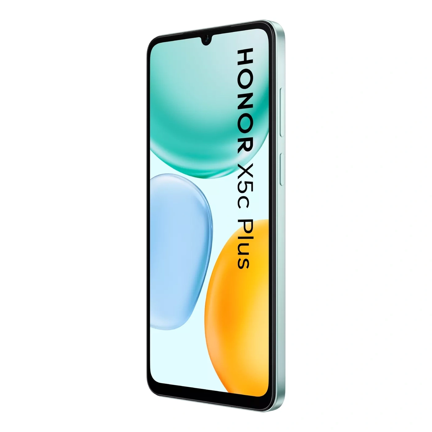 Ein hellgrünes Honor X5c Plus Smartphone mit schwarzer Schrift