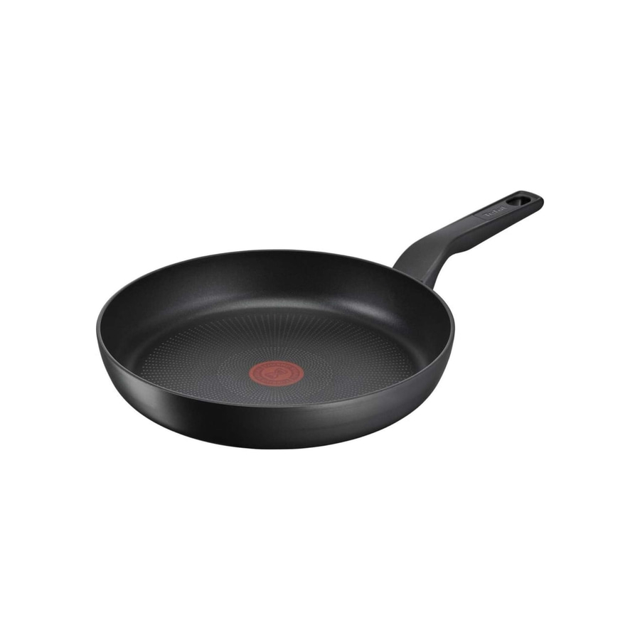 Schwarze Bratpfanne mit Griff, Kochgeschirr, Küchenutensilien, Tefal-Marke
