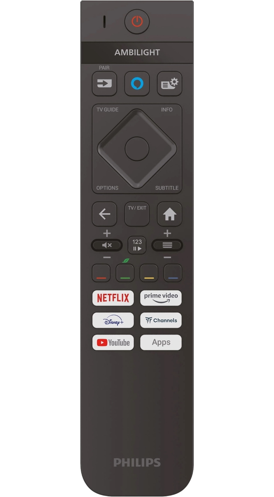 Fernbedienung von Philips mit Netflix, Prime Video, Disney+, YouTube und Apps