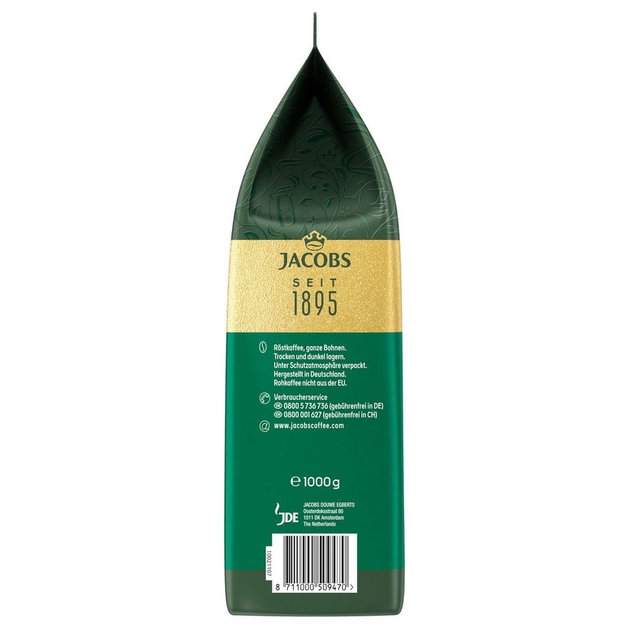JACOBS Kaffeebohnen Krönung Crema 4 x 1 kg ganze Kaffee Bohnen geröstet Röstung