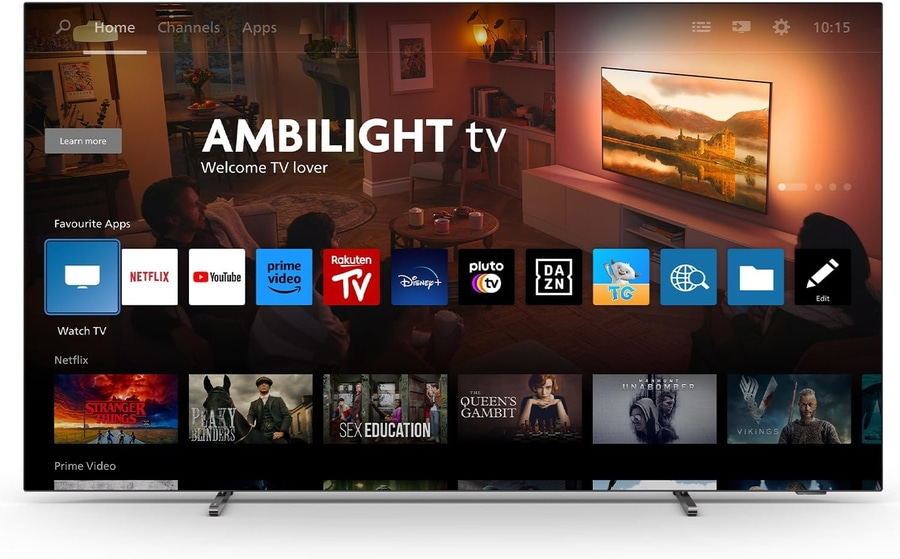 Fernseher mit Apps, Netflix, YouTube, Prime Video, Rakuten TV, Disney+, Pluto TV
