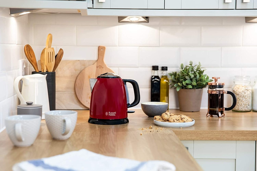 RUSSELL HOBBS Wasserkocher Colours Plus+ Flame Red 24992-70 Mini 1L 2400W