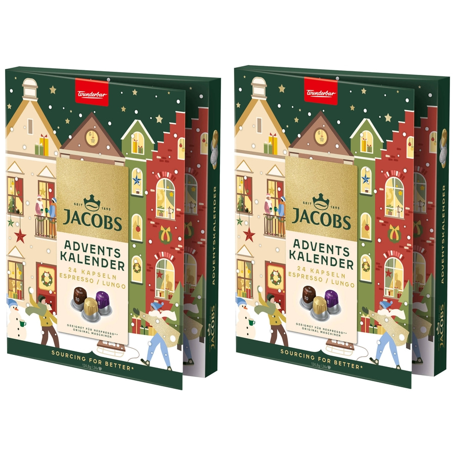 JACOBS Kapseln ADVENTSKALENDER 2025 - 2x 24 Nespresso®* kompatible Kaffeekapseln