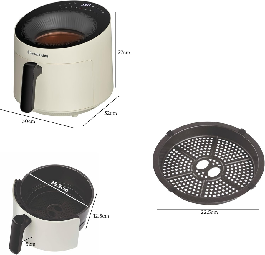 RUSSELL HOBBS Heißluftfritteuse Airfryer Satisfry Panoramic 10 Programme Grillen
