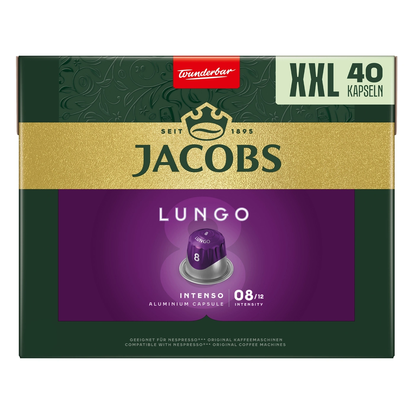 Jacobs Lungo Aluminium Kapseln für Nespresso Maschinen.