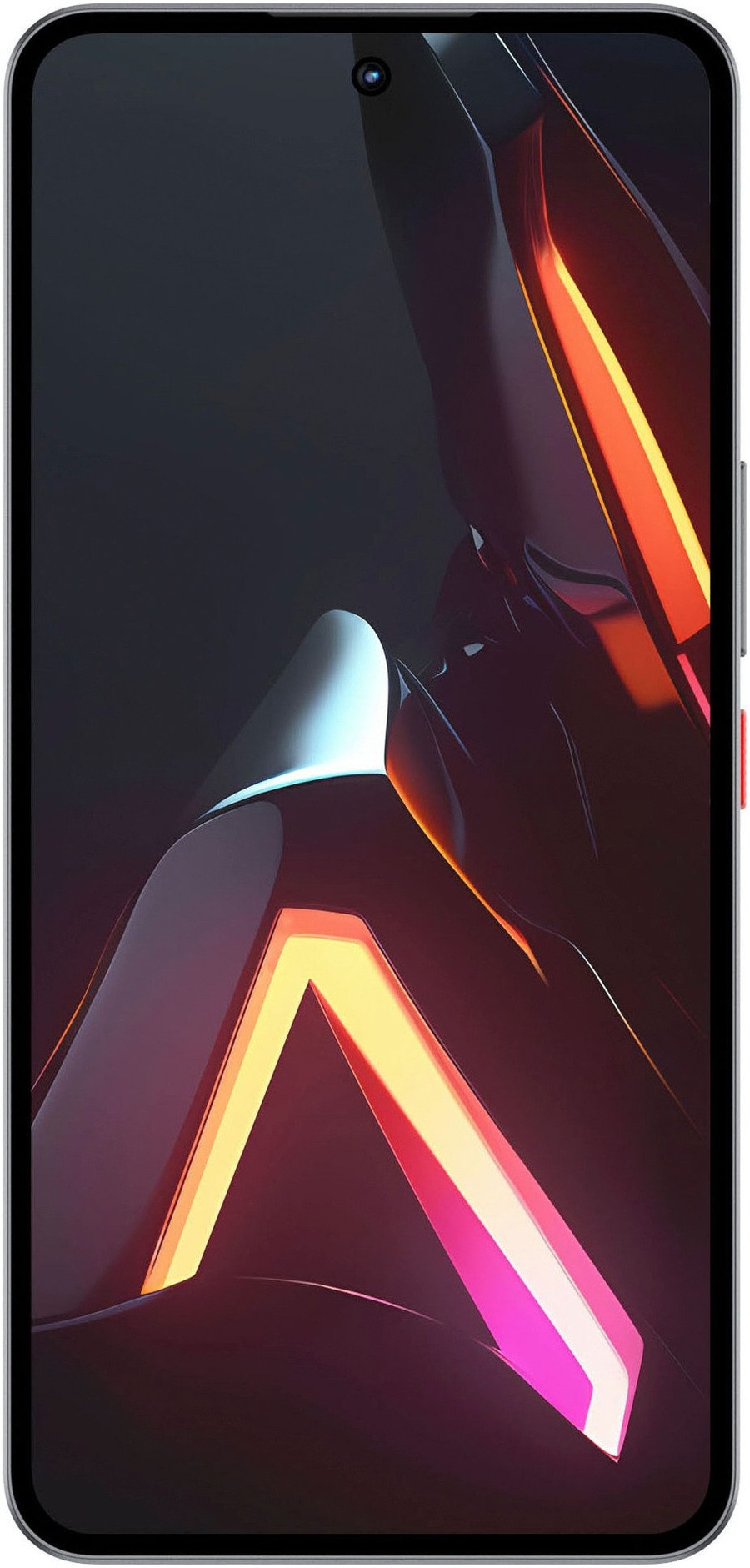 Abstrakte 3D-Form mit Neonlichtern auf einem dunklen Hintergrund