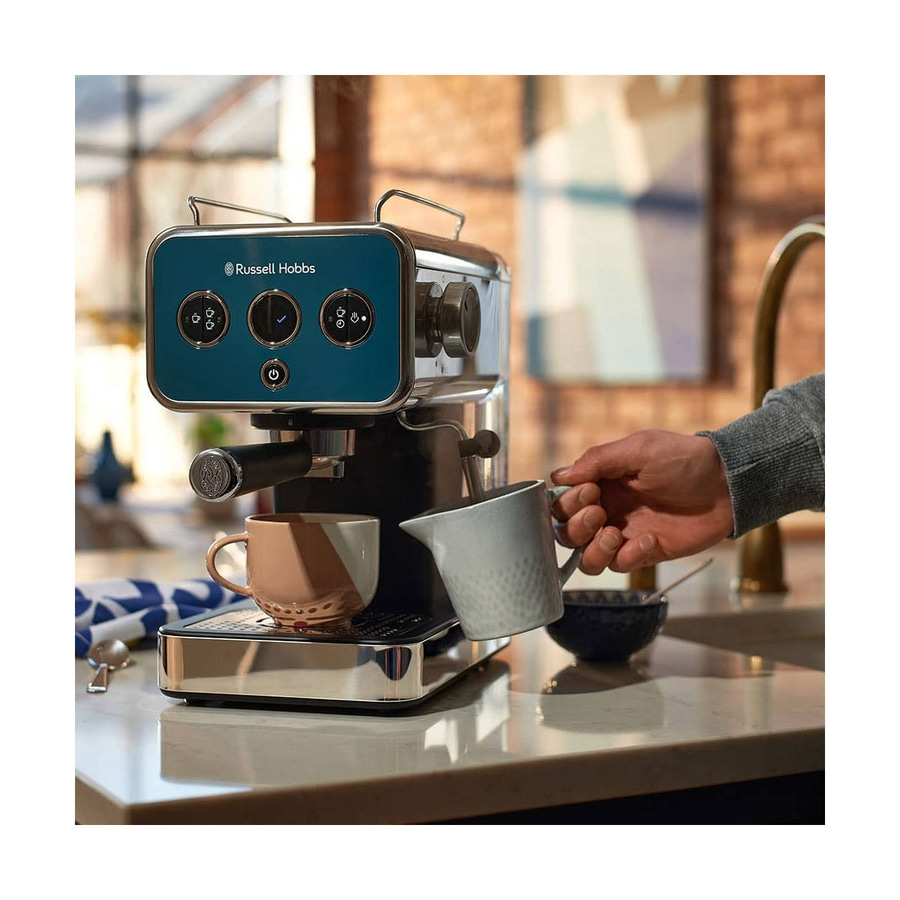 RUSSELL HOBBS Toaster Espressomaschine Wasserkocher Distinctions Ocean Blue Set
