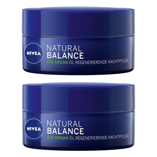 NIVEA Nachtpflege Natural Balance regenerierend tiefenpflegend Jojobaöl 2x 50ml