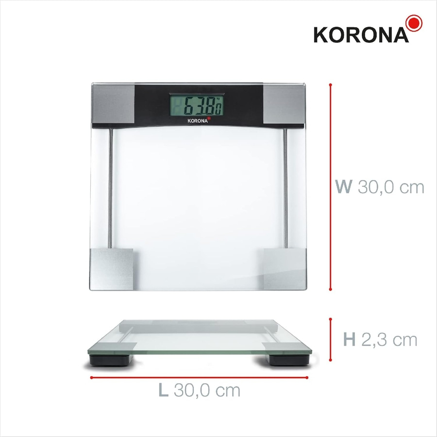 KORONA Personenwaage SVENJA 74551 180 kg Sicherheitsglas Digital Glaswaage NEU