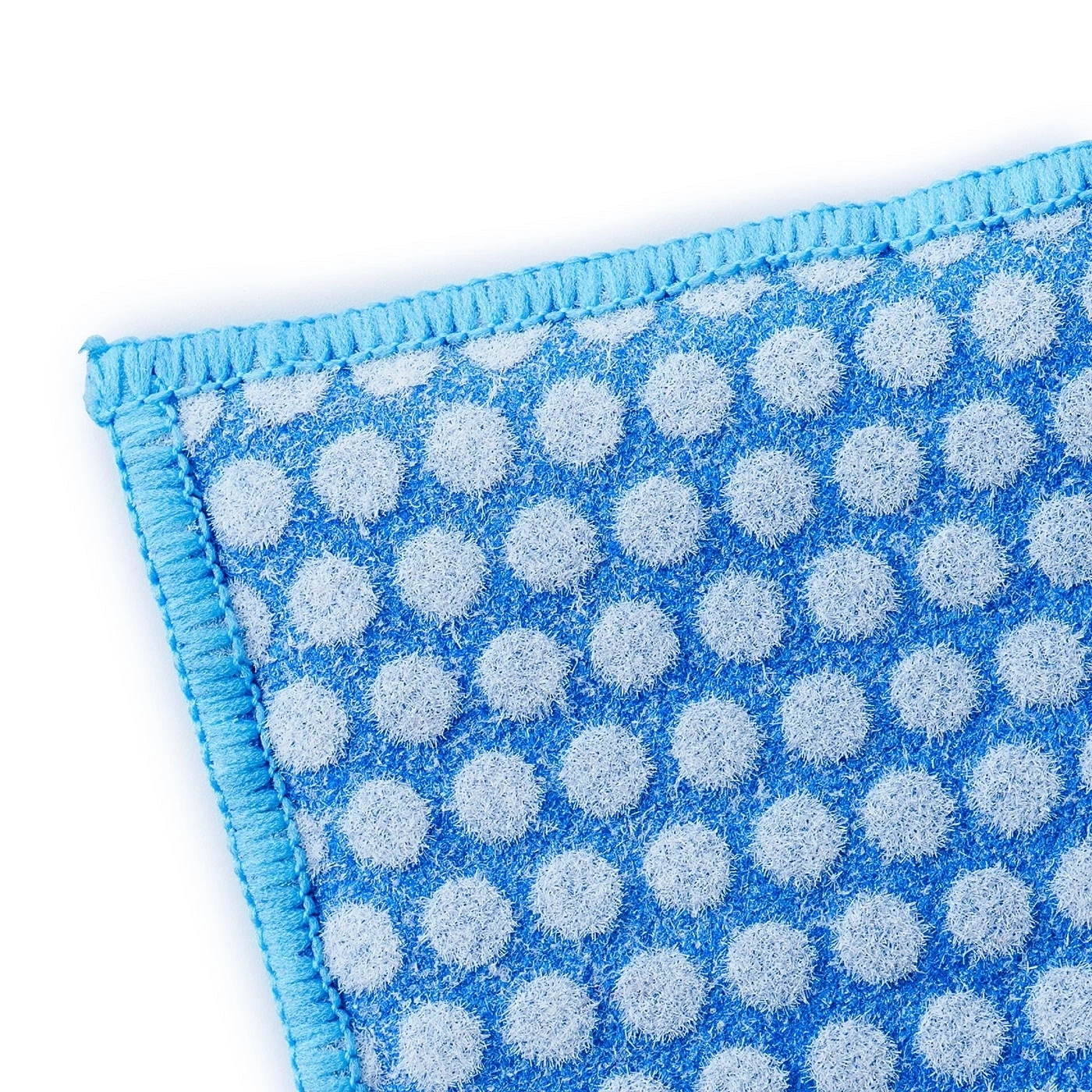 Blauer Schwamm mit weißen Punkten und blauem Rand, Nahaufnahme