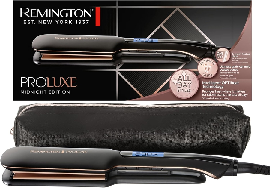REMINGTON Haarglätter Glätteisen S9150B Proluxe extra breit Display OPTIheat
