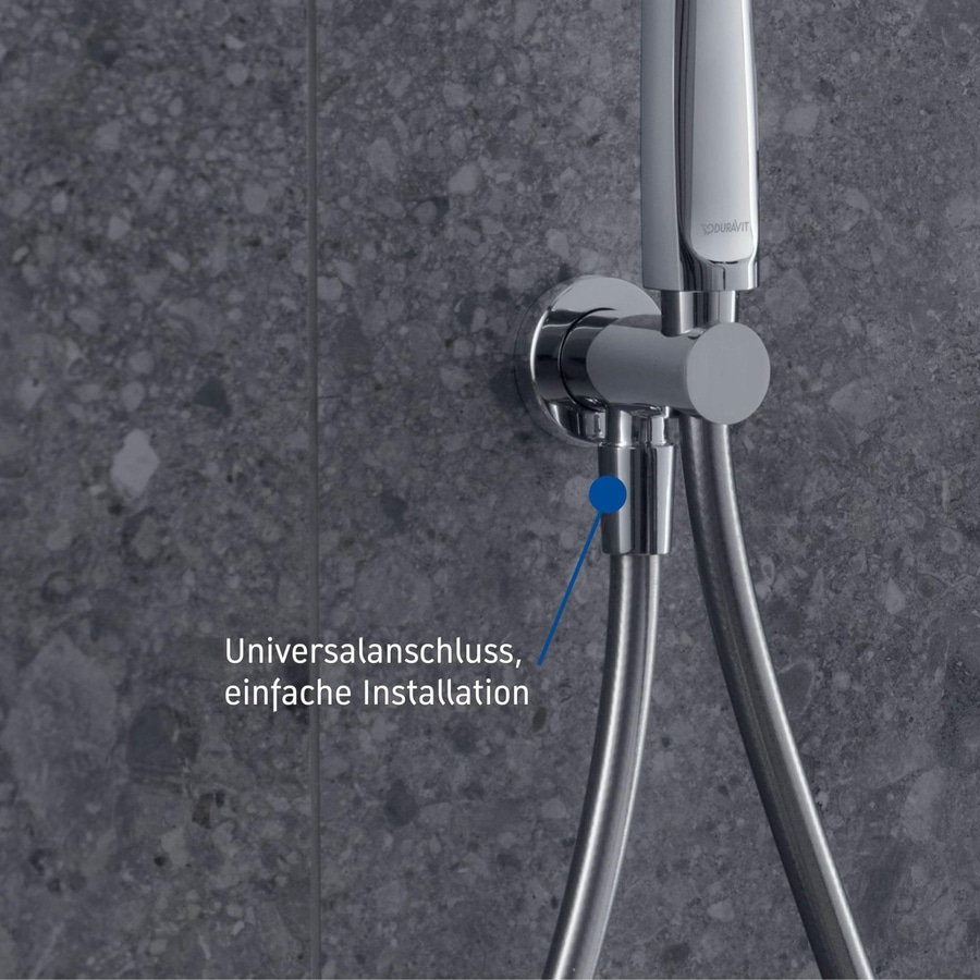 DURAVIT Wandanschlussbogen mit Brausehalter Schlauchanschluß Chrom NEU
