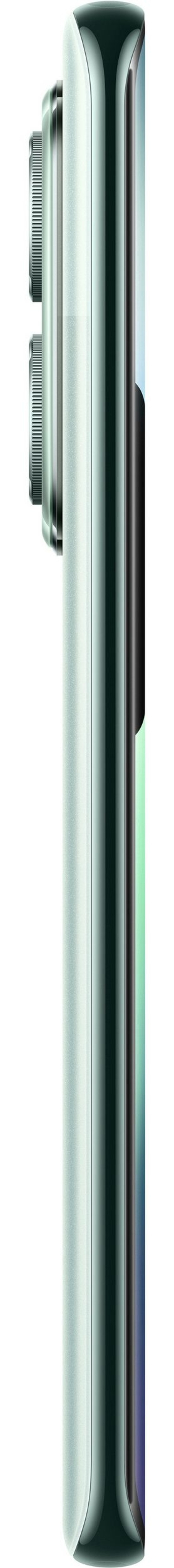 Seitenansicht eines hellgrünen Smartphones mit Kameramodul