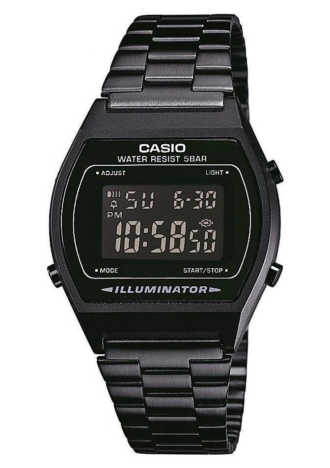 CASIO VINTAGE Herrenarmbanduhr Chronograph B640WB-1BEF Schwarz