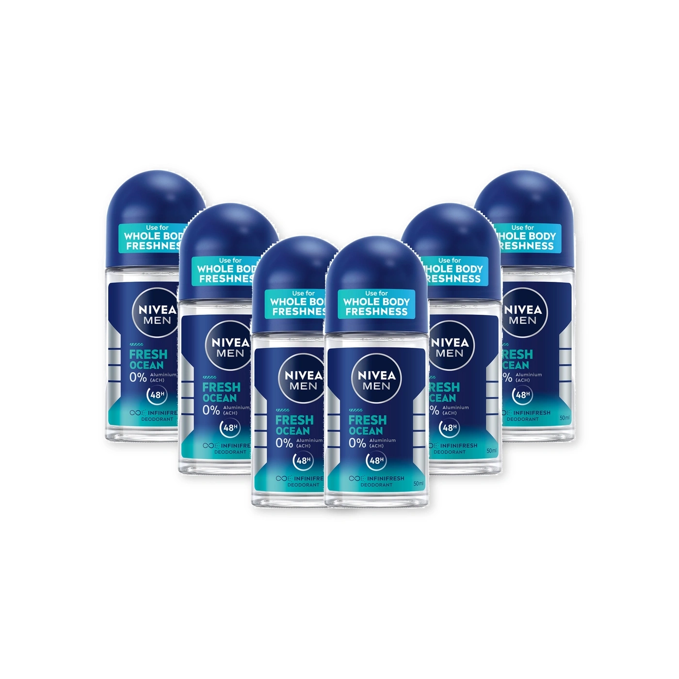Nivea Men Fresh Ocean Deodorant Roll-Ons im 6er-Pack