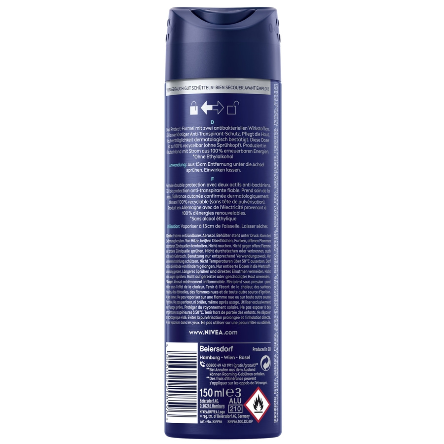 NIVEA MEN Deodorant Men Dry Active Deo Spray 6 x 150ml