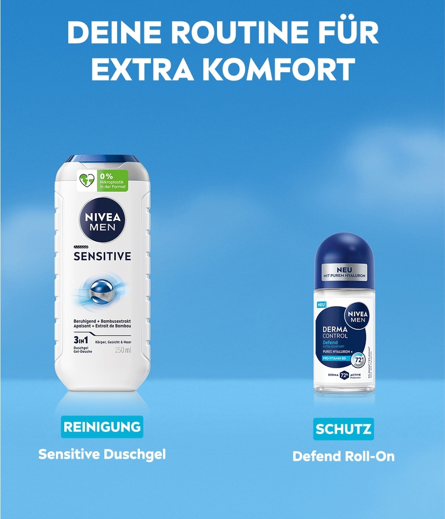 NIVEA Deodorant Men Derma Control Defend Roll-On 6 x 50ml