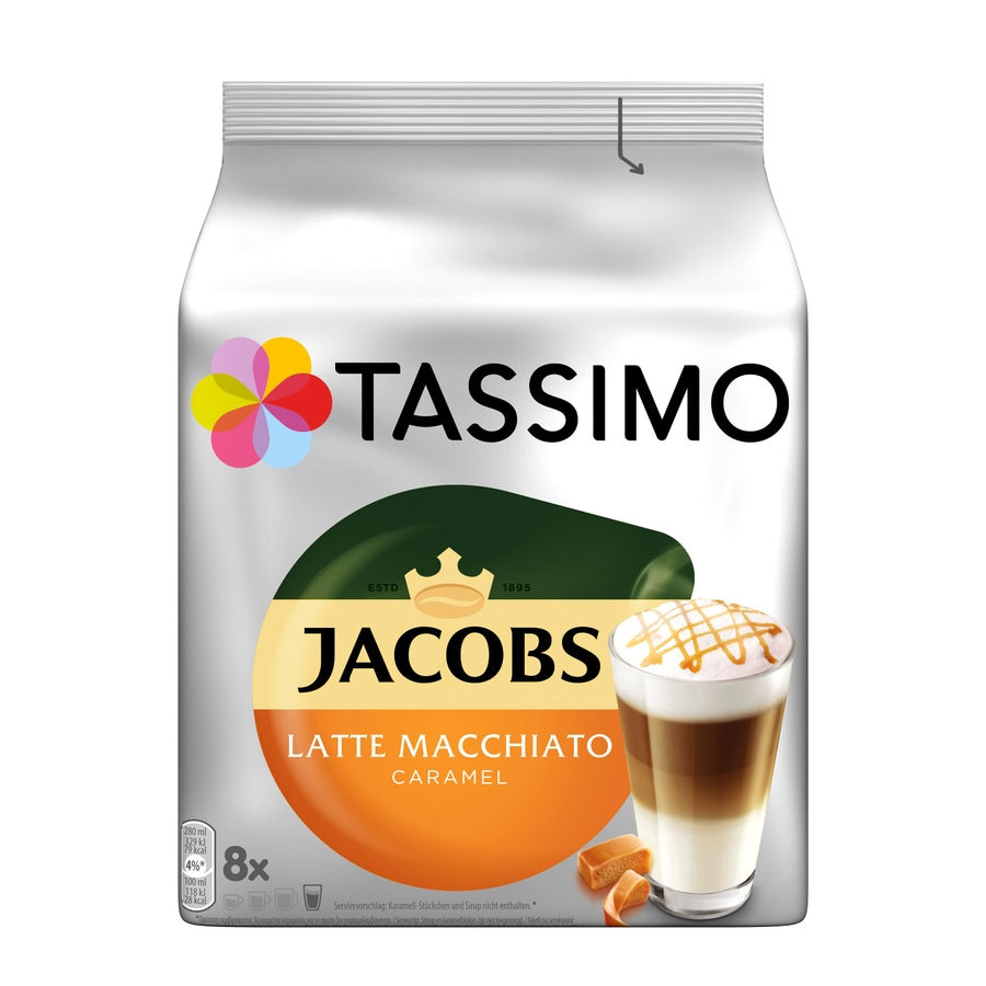 TASSIMO Kapseln Milk Range Vielfaltspaket T-Discs 40 Getränke 5 Sorten Kaffee