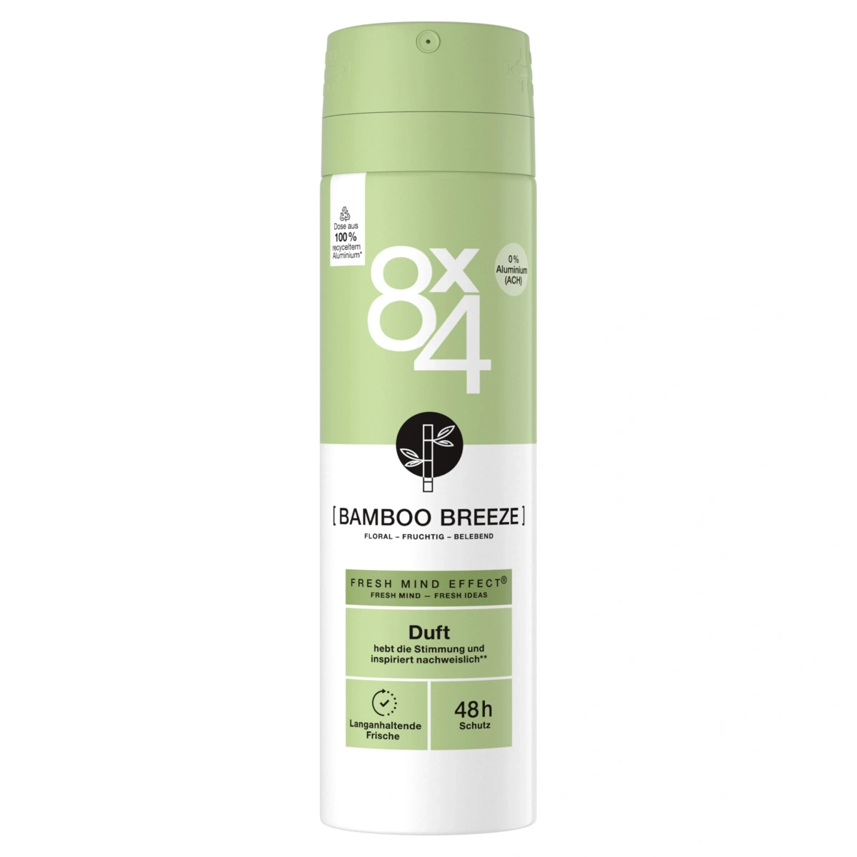 8x4 Deo Spray Bamboo Breeze 6 x 150ml Fresh Mind Effect® und 48h Schutz
