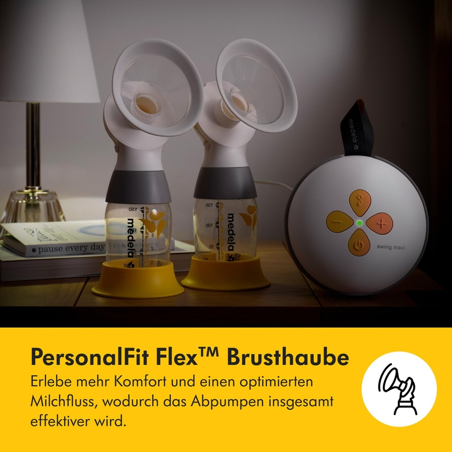 Medela Swing Maxi Elektrische Doppelmilchpumpe +PersonalFit Flex Brusthauben