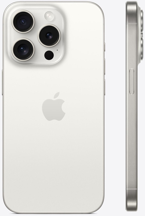 APPLE iPhone 15 Pro 5G 128 GB 6,1 Zoll DualSIM 48 MP titan weiß MTUW3ZD/A B-Ware