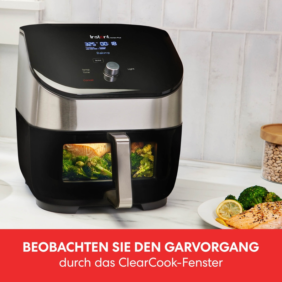 INSTANT POT Vortex Plus Airfryer 6in1 Heißluftfritteuse ClearCook 5,1L 1700W