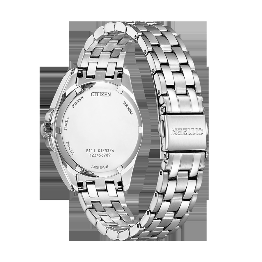 Citizen Uhr, Edelstahl, Saphirglas, Eco-Drive, japanisches Uhrwerk, 10 bar wasserdicht