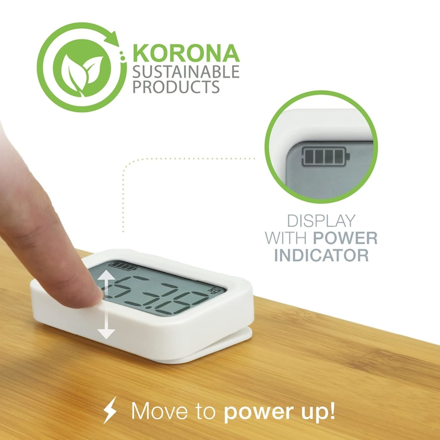 Digitalwaage mit Anzeige und Power-Indikator, nachhaltige Produkte.