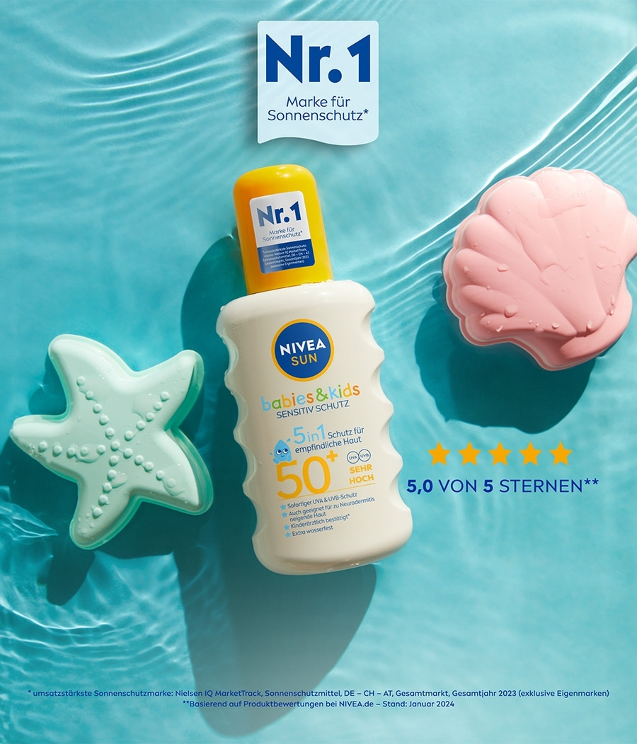 NIVEA SUN Babies & Kids Sensitiv Schutz Sonnenspray Sonnenschutz LSF50+ 200ml