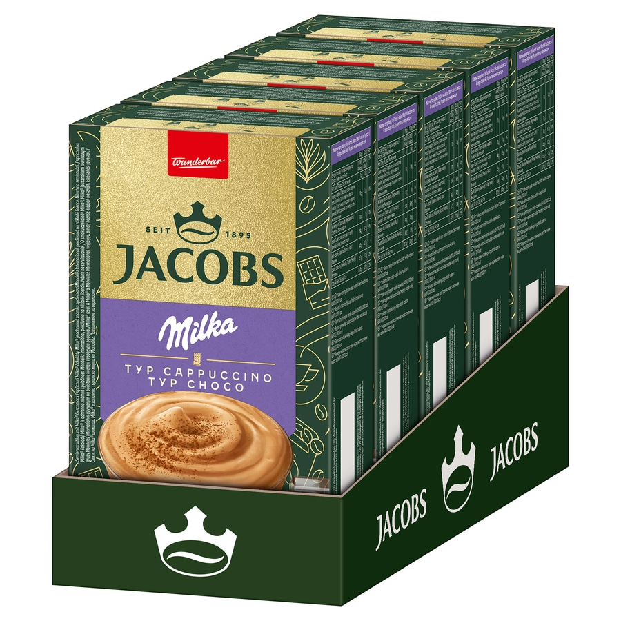JACOBS Löskaffee Typ Cappuccino Milka* Geschmack 5 x 8 Sticks - 40 Getränke