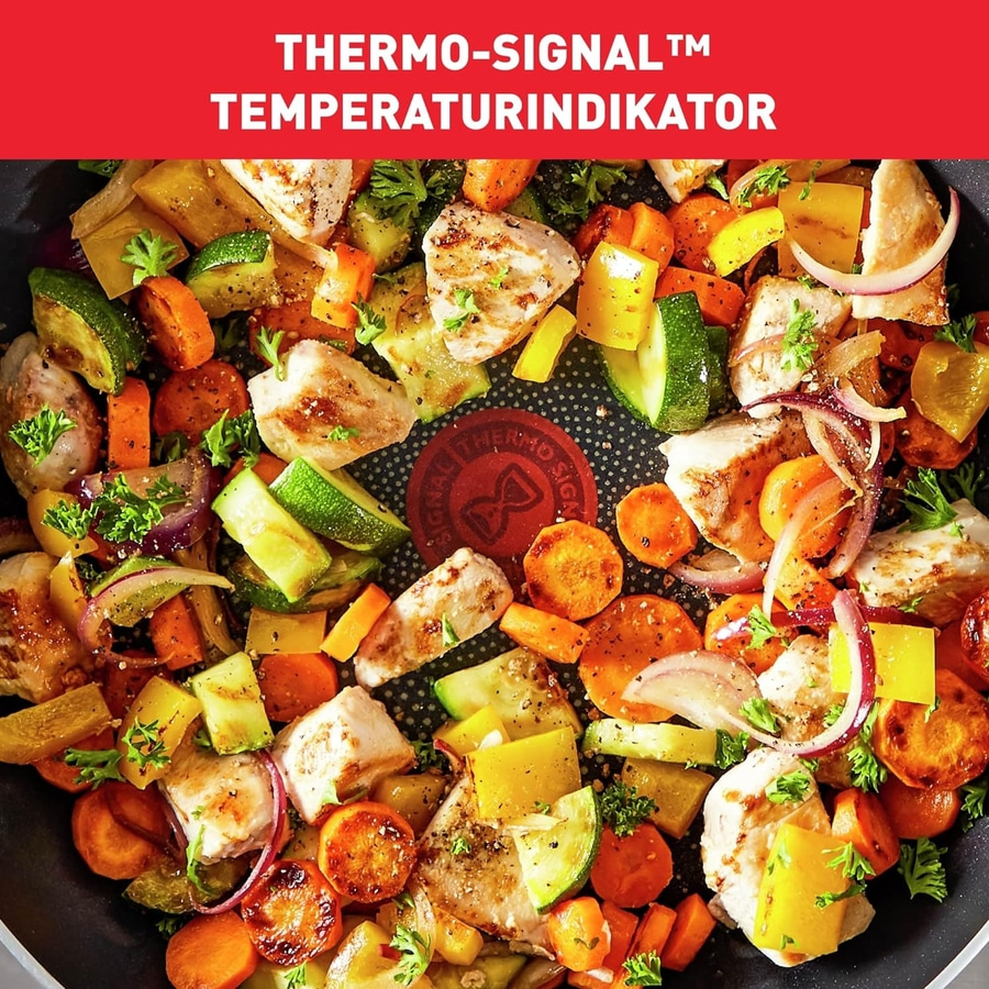 TEFAL Wokpfanne Ø 28 cm Pfanne Wok Universalpfanne Antihaft Thermo Spot