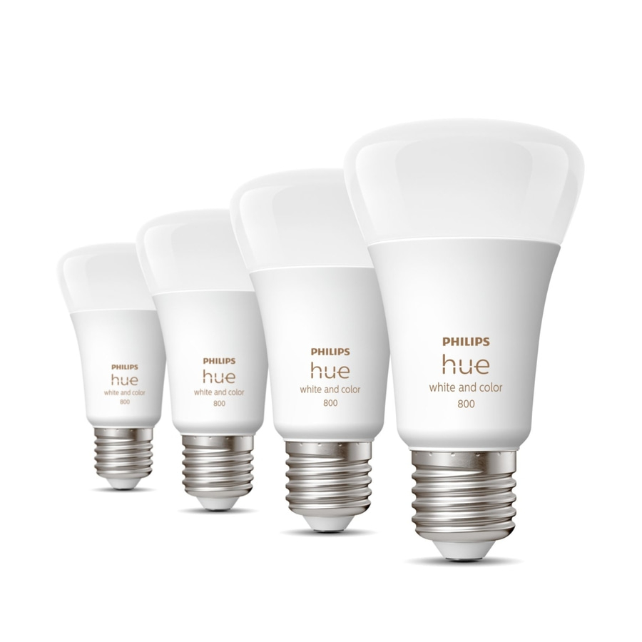 PHILIPS Hue White & Color Ambiance 4er Set E27 LED Leuchten Smart Leuchtmittel