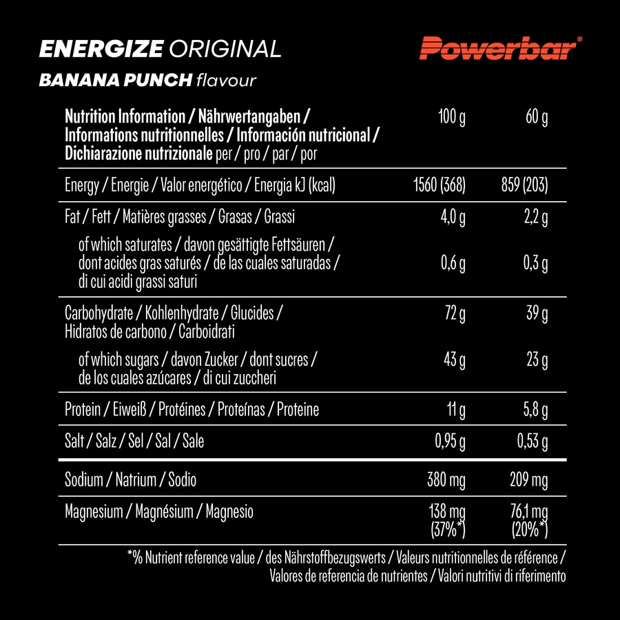 POWERBAR Energize Original Banana Punch 15x55 g High Carb Energieriegel
