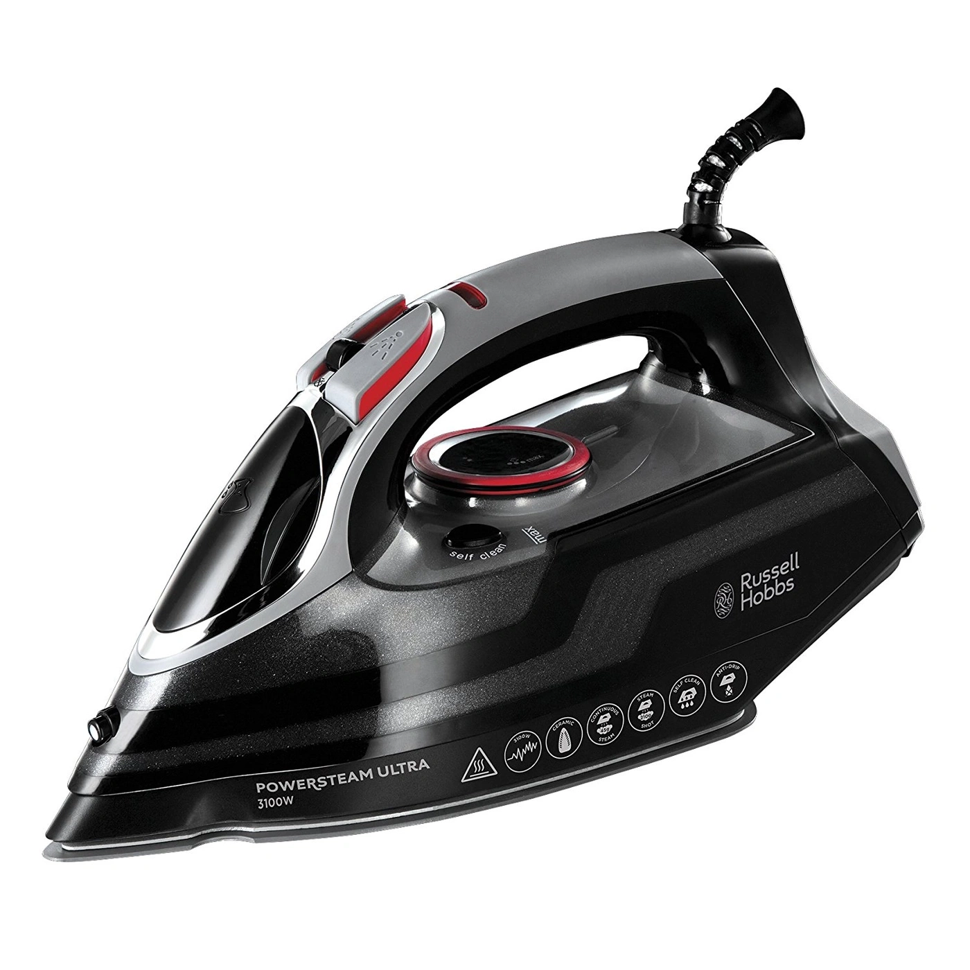Bügeleisen, Russell Hobbs, Powersteam Ultra, 3100W, Dampfstoß, Selbstreinigung, Keramiksohle