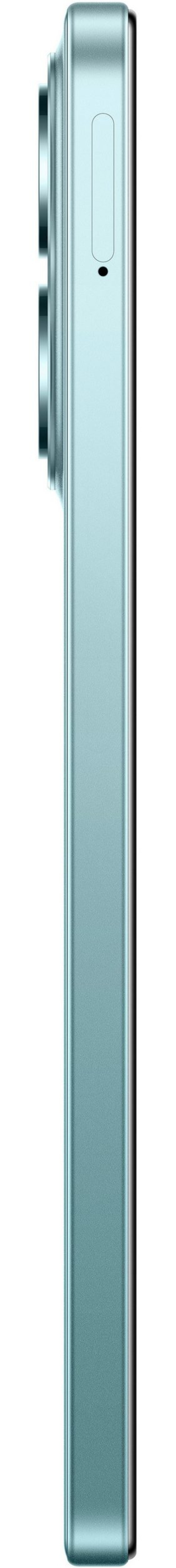 Ein Handy-Seitenprofil in Türkis mit Kameras auf der linken Seite.