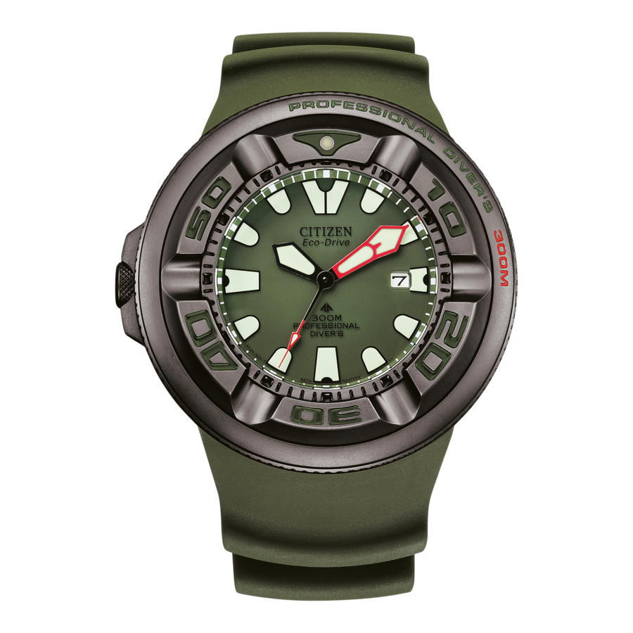 Citizen Eco-Drive Taucheruhr, grün, professionell, 300M, Datum, Herrenuhr, Armbanduhr