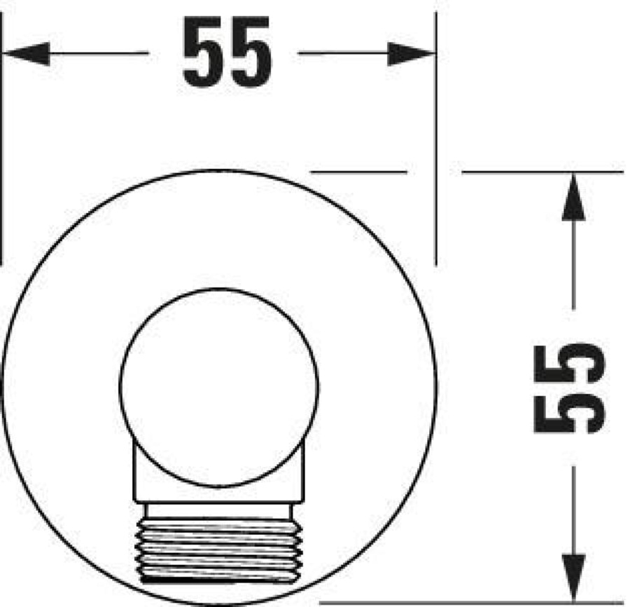 DURAVIT Wandanschlussbogen runde Rosette Schlauchanschluß Chrom NEU
