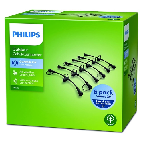 PHILIPS Garden Link Verbindungsstück 6er Pack IP65 Outdoor Kabelsteckverbinder
