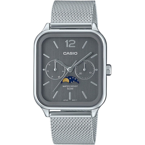 CASIO Armbanduhr MTP-M305M-8AVER Quarz Datum Mondphase 45/34 mm silber B-WARE