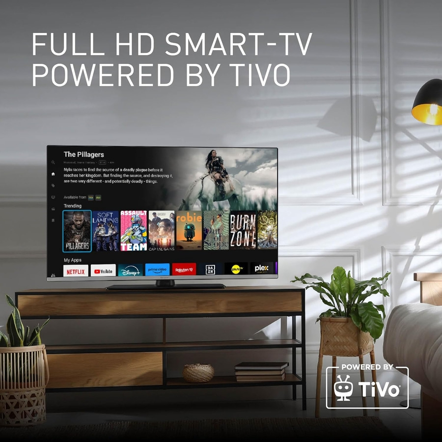 Full HD Smart-TV mit TiVo, Filme und Apps, modernes Wohnzimmer