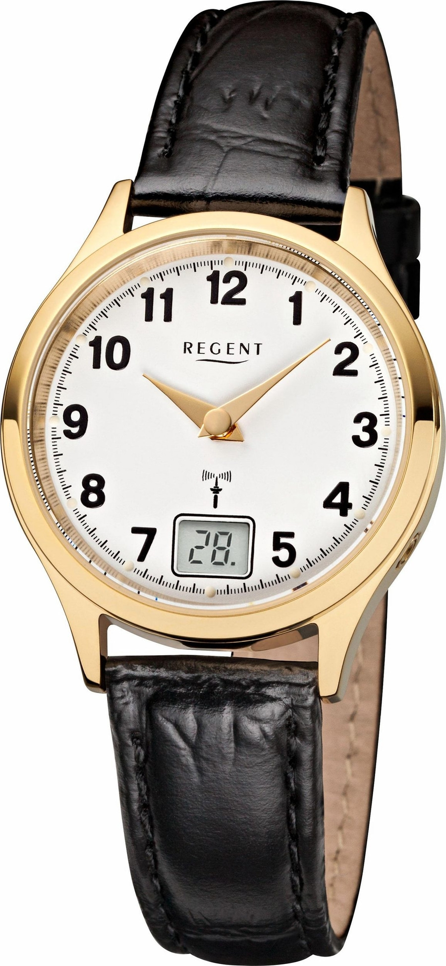 REGENT12030074 Armbanduhr Damenfunkarmbanduhr 29 mm Lederarmband B-Ware