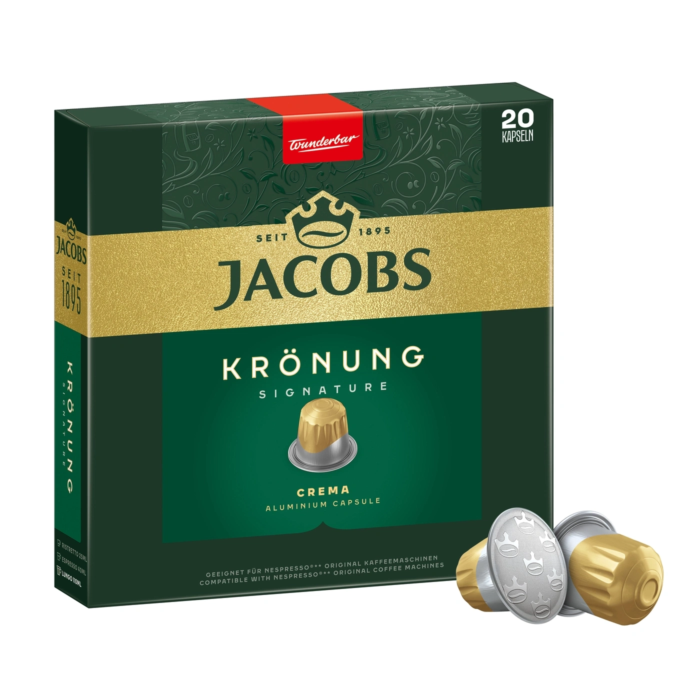 Jacobs Krönung Signature Crema Kaffeekapseln, 20 Stück