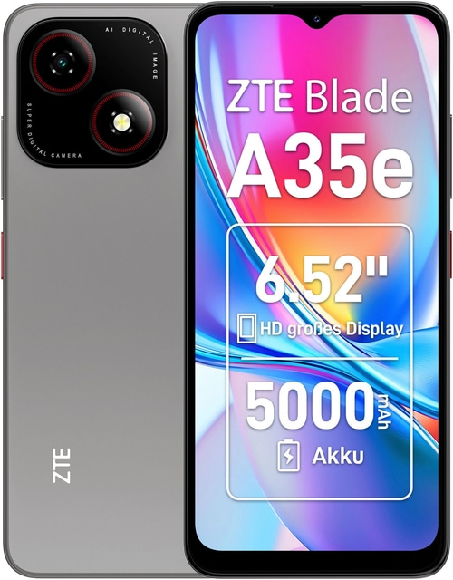 ZTE Smartphone Blade A35e 6,52Zoll 64GB LTE WLAN Bluetooth Silvery Gray B-WARE