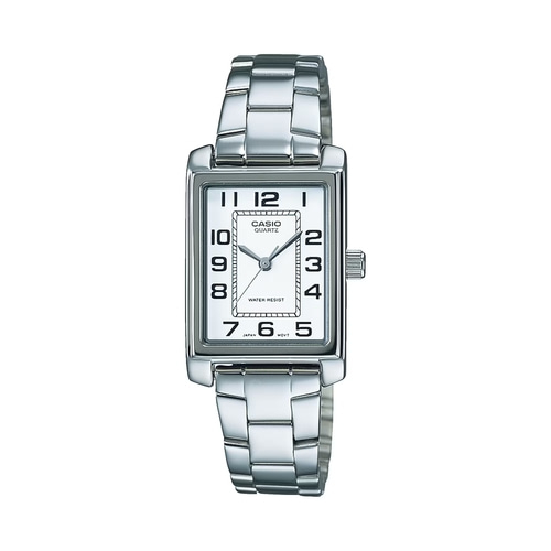 Casio Damen Armbanduhr LTP-1234PD-7BEG Quarz Edelstahl Silber Weiß