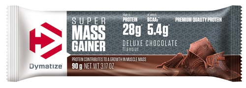 DYMATIZE High Protein Weight-Gainer Riegel Super Mass Gainer Chocolate 10 x 90 g