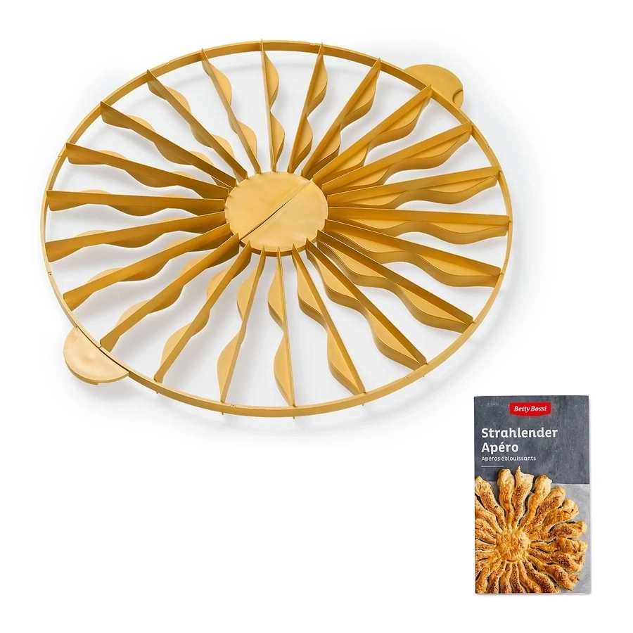 BETTY BOSSI Ausstechform Apéro-Sonne Ø 36 cm spülmaschinengeeignet Rezeptflyer