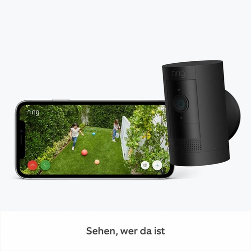 RING Überwachungskamera Stick Up Cam Battery Gegensprechfunktion schwarz B-WARE
