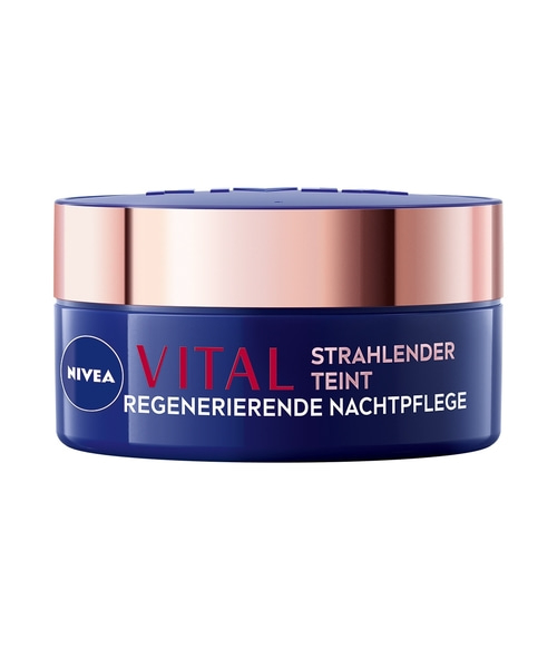 NIVEA Vital strahlender Teint regenerierende Nachtpflege mit Rosenblüten-Öl 50ml