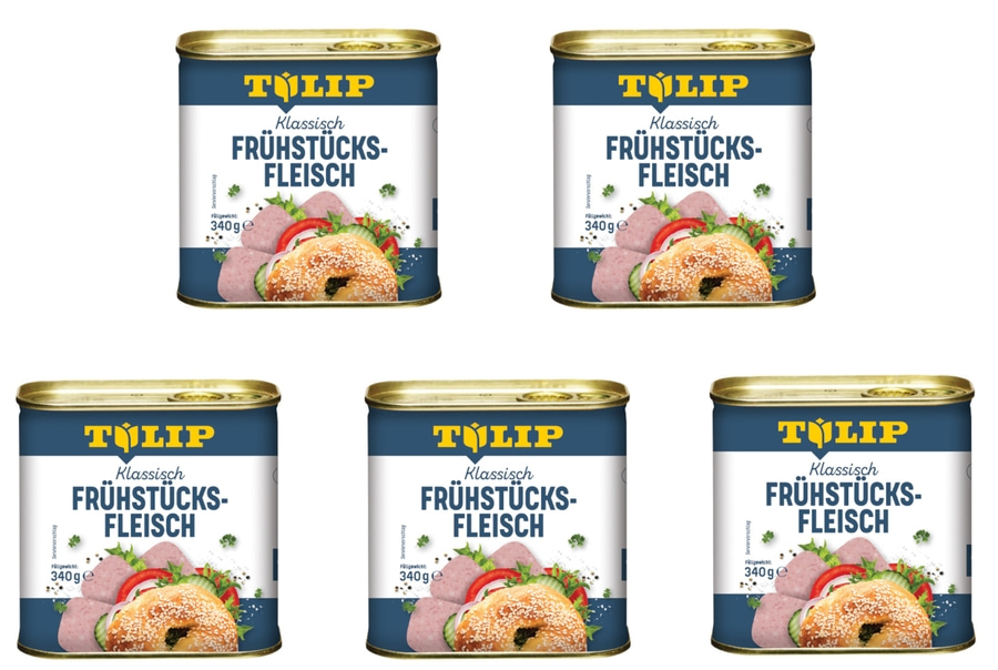 TULIP 5x 340g Frühstücksfleisch Original Dänische Delikatesse Konservendose NEU